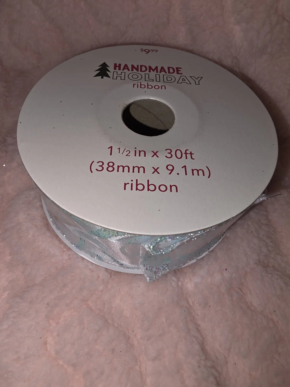 Assorted Glitter and Iridescent Ribbon Pack - Pink and White